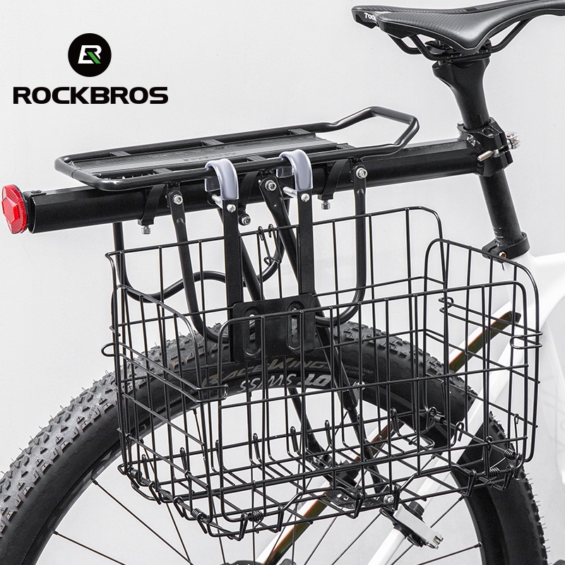 ROCKBROS Giỏ Xe Đạp Giỏ Trước Phía Sau Giỏ Có Thể Gập Lại Chắc Chắn Tay Cầm Kẹp Hộp Xe Đạp Phụ Kiện Xe Đạp