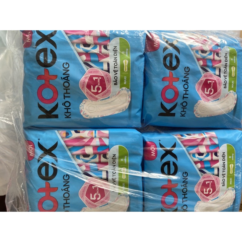 Combo 8 gói Băng vệ sinh Kotex không cánh dày 8 miếng