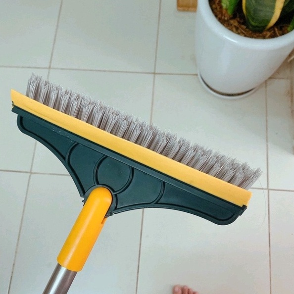 Cây Chà Sàn Nhà Tắm Xoay 120 Độ Đa Năng 2 Trong 1 Cán Dài 106x22Cm,  Chổi Cọ Sàn Và Gạt Nước 34569