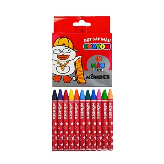Bút Sáp Màu MONDEZ 12 Chiếc, Bám Giấy Tốt Cho Bé Tập Tô M50001
