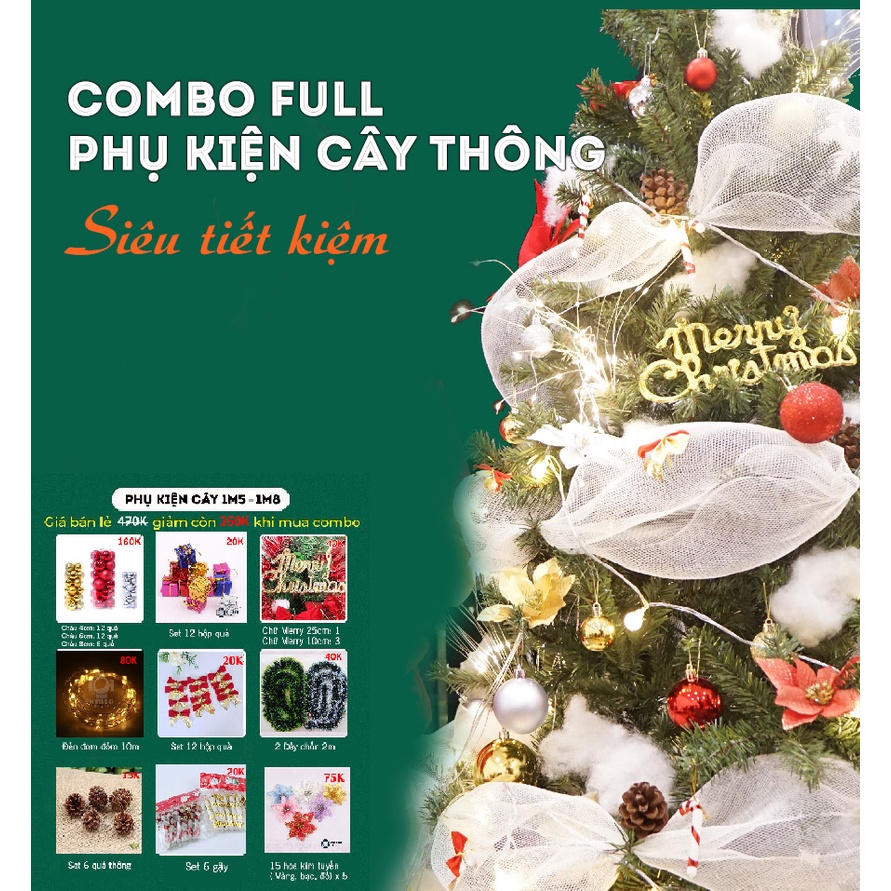 Set Full Phụ Kiện Trang Trí Cây Thông Noel Siêu Tiết Kiệm đủ size ...