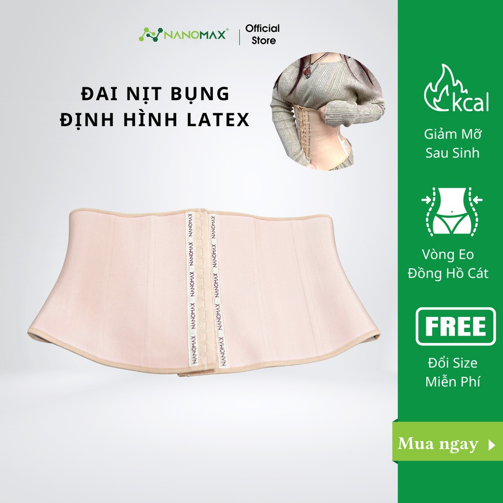 Ảnh Đai Nịt Bụng Latex Nanomax 13 Xương Thép, Giảm Mỡ Bụng, Cố Định Vòng Eo Dành Cho Phụ Nữ 1