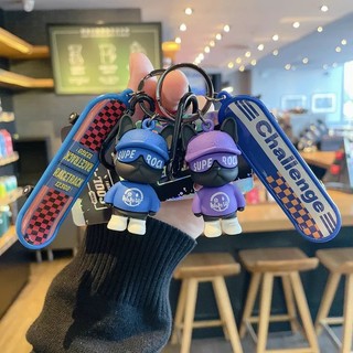 Móc khóa hình gấu trượt ván đường phố siêu cute nhiêu màu đẹp  -  moc khoa xe
