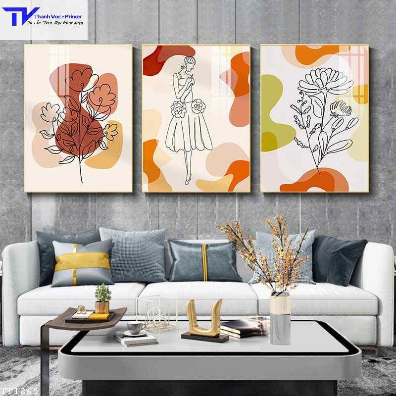Tranh Treo Tường Tối Giản 4 , Tranh Tráng Gương ( Bộ 3 Tấm )