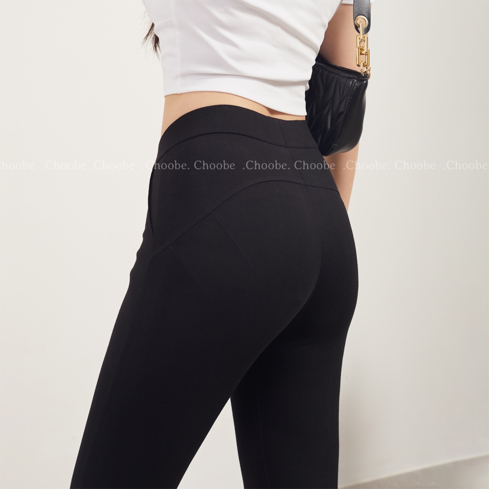 Ảnh Quần legging nữ Choobe dài dáng trơn hoặc nâng mông lưng cạp cao giữ nhiệt thun ôm dày dặn bigsize 2