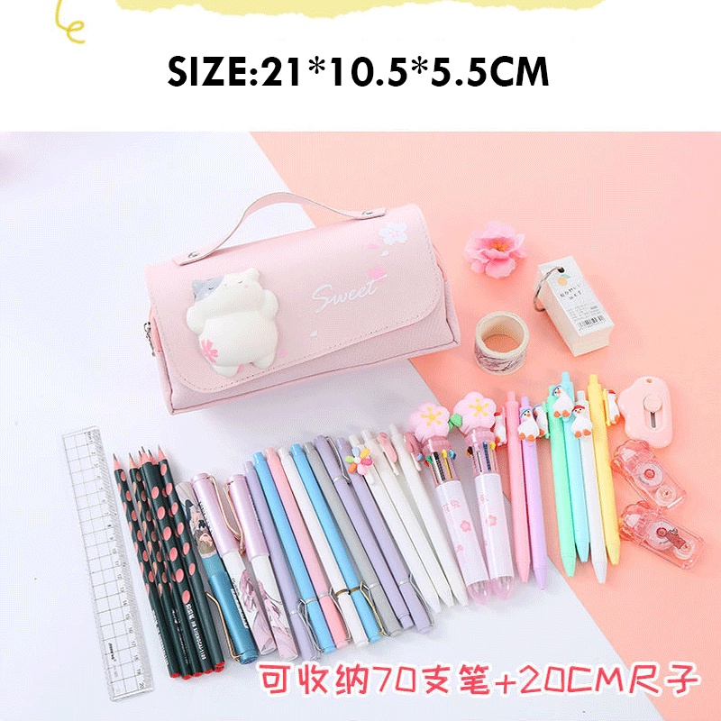Túi Đựng Bút Sức Chứa Lớn Đa Năng Họa Tiết Dễ Thương Cho Học Sinh