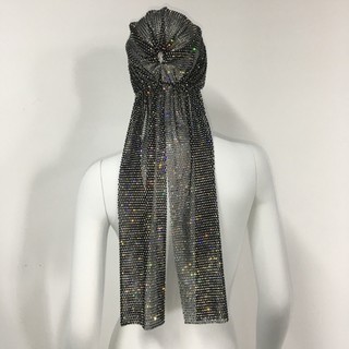 Vipdeal1 Khăn Trùm Đầu Bằng Lưới Cá Đính Đá Lấp Lánh Khăn turban Đội Đầu