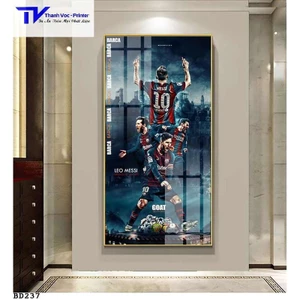 Tranh Treo Tường Leo Messi , Tranh Tráng Gương D40x60cm D50x75cm D60x90cm D70x120m