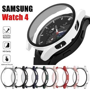 Ốp lưng kính + mờ cho Samsung Galaxy Watch 4 44mm 40mm Vỏ bảo vệ toàn diện cho Galaxy Watch4