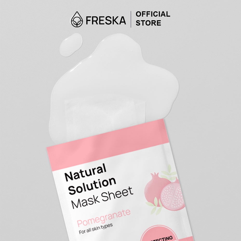 Ảnh Mặt nạ giấy lựu đỏ Freska Natural Solution Mask Sheet – Pomegranate 25ml 4