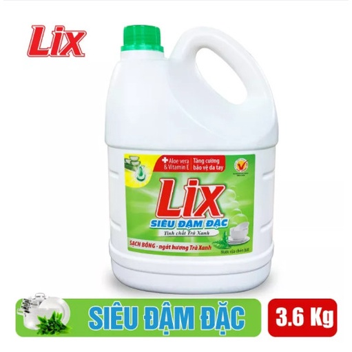Ảnh Nước rửa chén LIX siêu đậm đặc trà xanh 3.6kg NT360 làm sạch dầu mỡ không hại da tay - Lixco Việt Nam 2