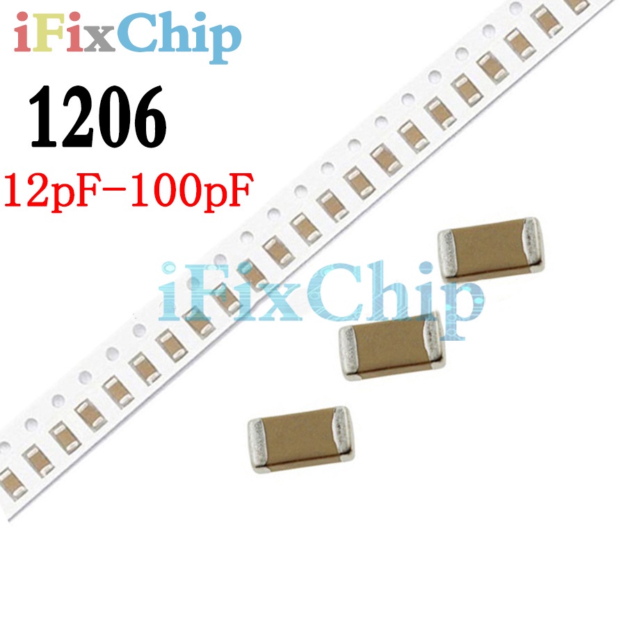 100 Chiếc 1206 12pF-100pF 18pF 22pF 30pF 39pF 47pF 82pF SMD Tụ Điện Gốm ...
