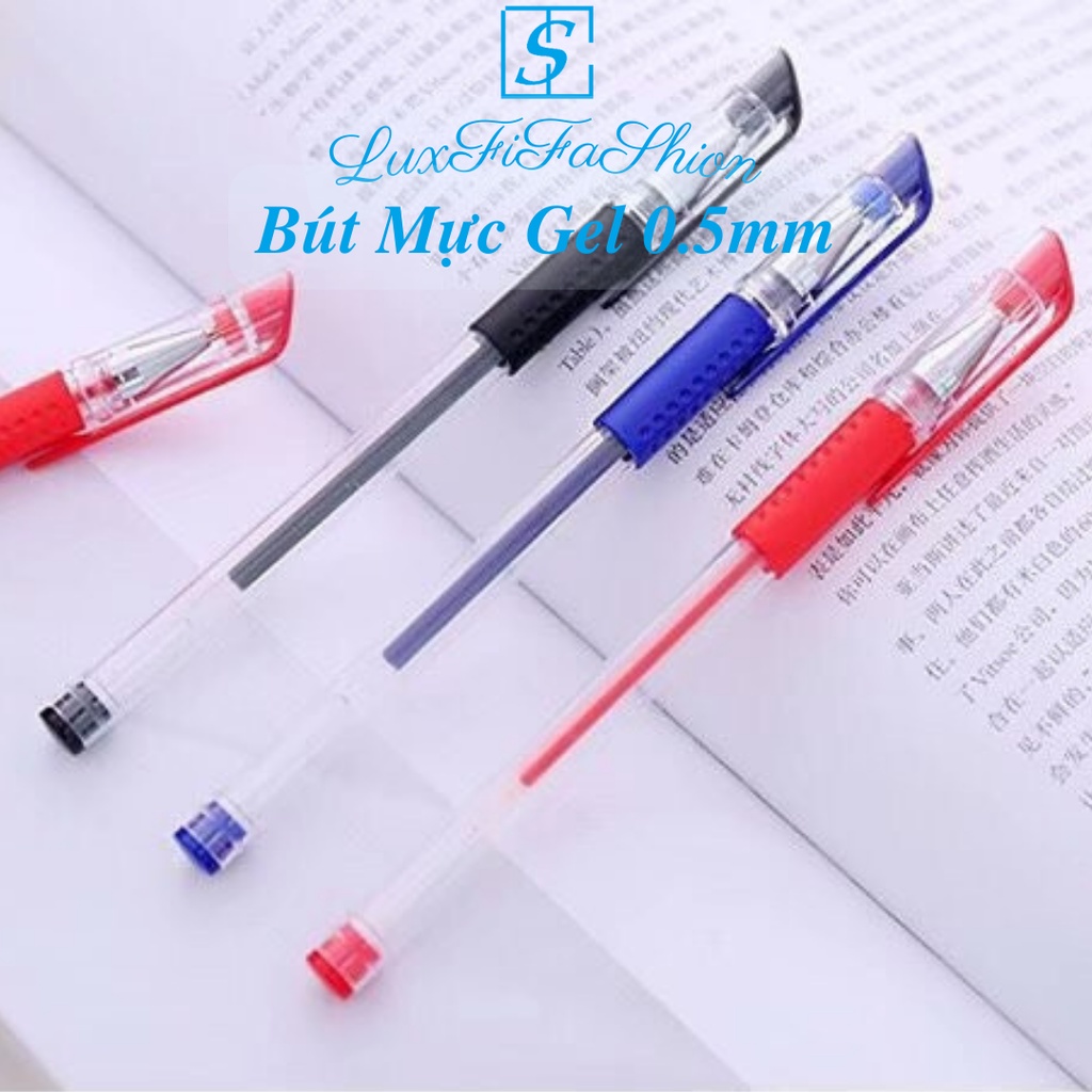 Bút Bi Bút Gel 0.5mm Xanh-Đỏ-Tím-Đen, Ngòi Bút P4 | Shopee Việt Nam