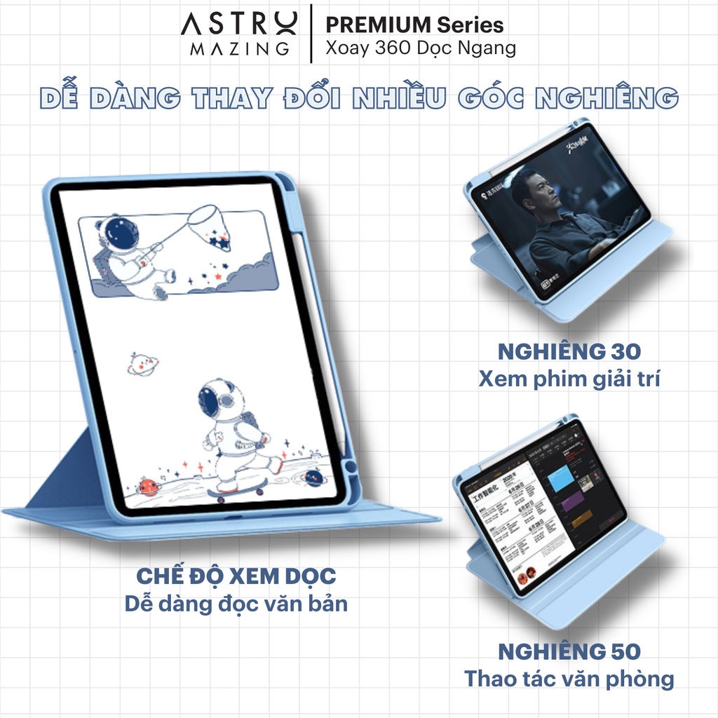 Ảnh Bao da D03 cover 360 iPad AstroMazing xoay 360 độ chống sốc cho Pro 11 Air 4 5 Gen 8 9 3