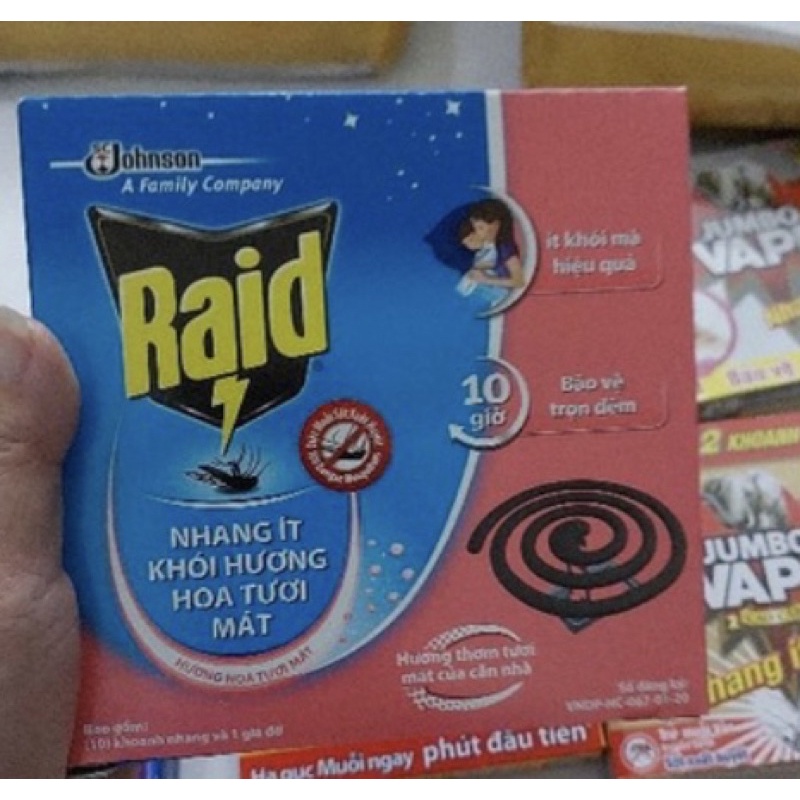 hộp Nhang muỗi raid / jumbo có khói , ít khói