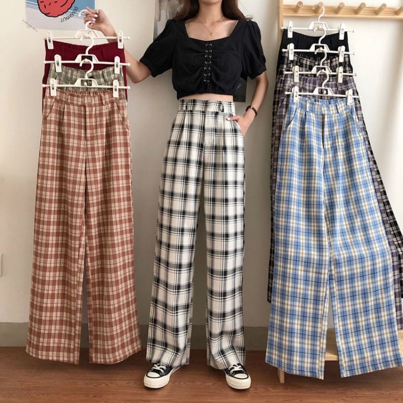 Quần Ống Rộng Lưng Cao Thời Trang Cho Nữ