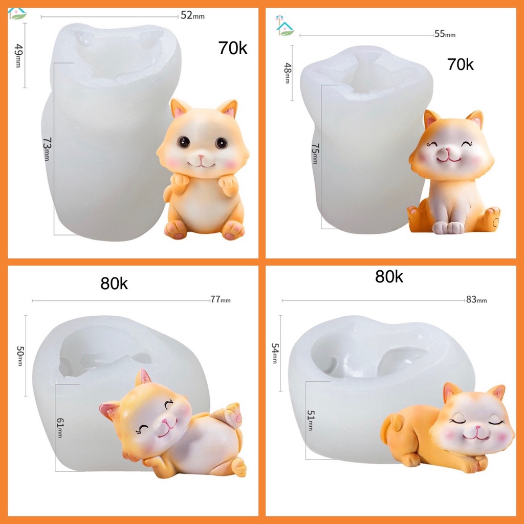 Khuôn mèo silicon dễ thương