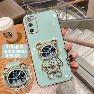 ốp lưng Samsung s20 fe s20 plus s20 ultra s20 Ốp Điện Thoại TPU silicone Mềm Mạ Điện 3D Có Giá Đỡ Hình Gấu Kim Tuyến Cho Samsung s20 fe s20 plus s20 ultra s20