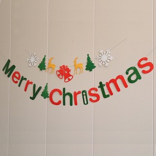 Dây cờ trang trí Noel Merry Christmas màu sắc