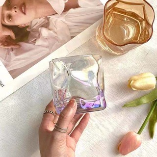 Cốc thủy tinh ly uống cafe sóng cao cấp phong cách Hàn quốc