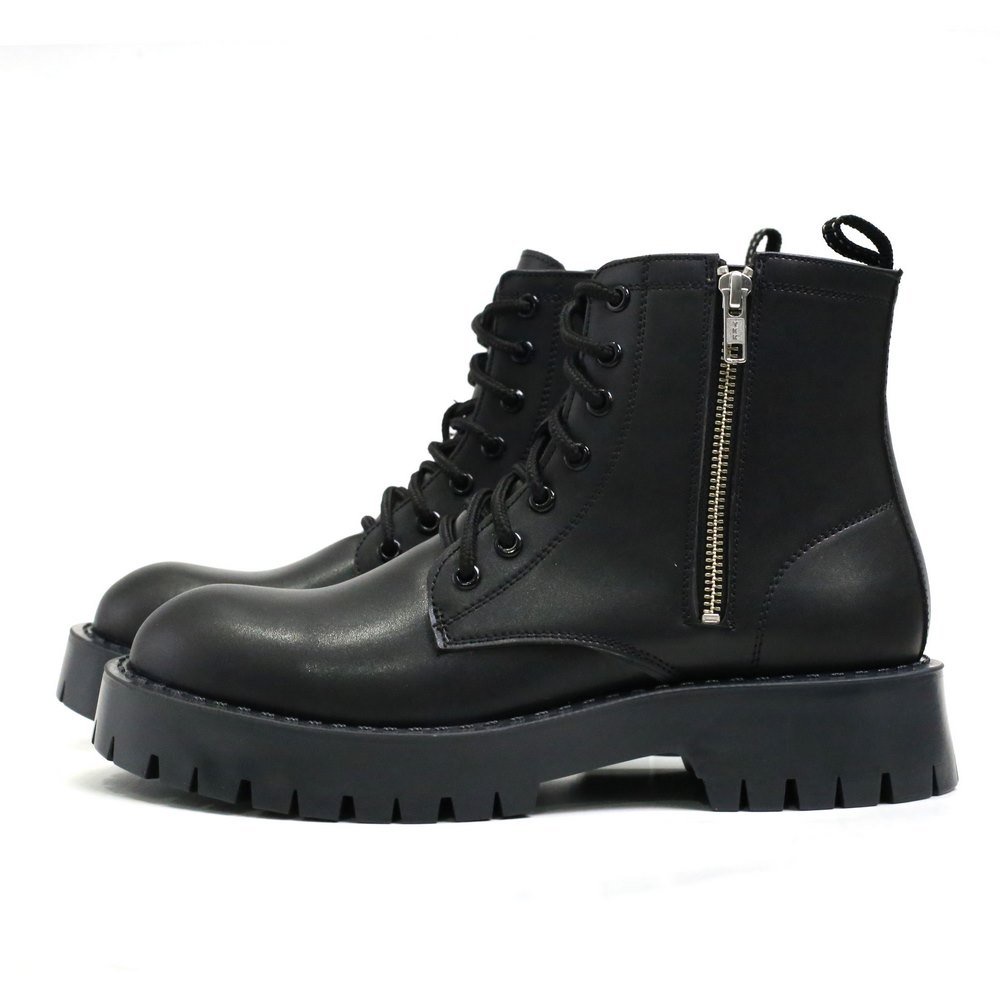 Ảnh Chunky Combat Boots da thời trang INICHI G1111 da lì, khóa kéo phiên bản đế chunky cao cấp 2