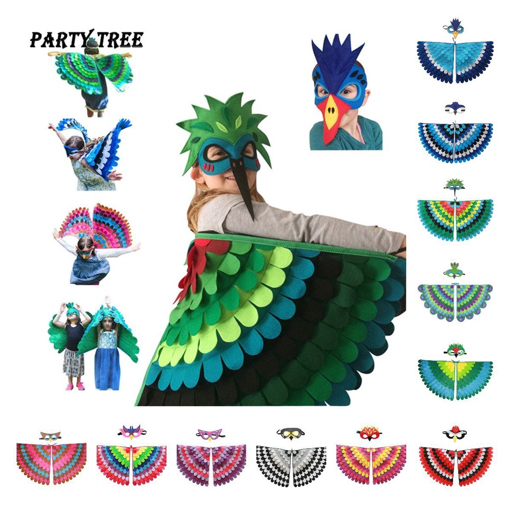 Trang Phục Halloween Chim Cánh W Mặt nạ Trẻ Em Trang Phục Động Vật Lạ Mắt Cosplay