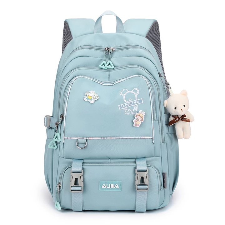 Women's Korean-Style Backpack – Water-Resistant, for Travel, Beige – 4