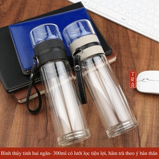 BÌNH THỦY TINH 2 LỚP GIỮ NHIỆT NẮP LƯỚI LỌC 500ML