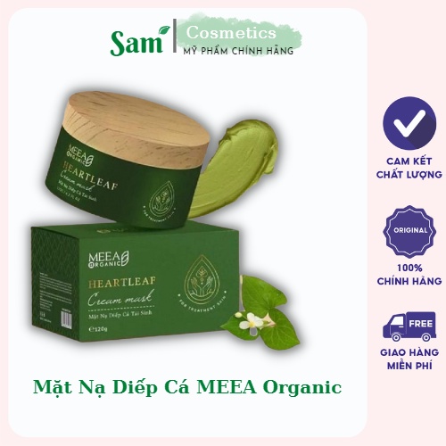 (Đã bán 1,7k) Mặt nạ Diếp cá Meea Organic 120g, Mặt nạ tái sinh, làm trắng da, ngừa mụn, kiềm dầu, mờ thâm nám