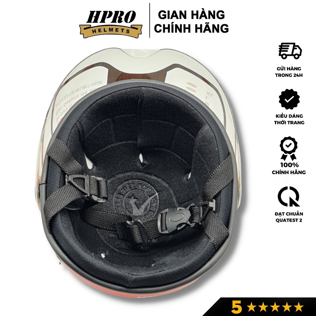Ảnh Mũ bảo hiểm trẻ em có kính Hpro helmet, họa tiết cute đáng yêu, có tai ngộ nghĩnh, cho bé từ 3-8 tuổi 4