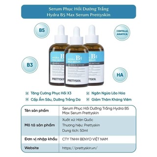 Tinh Chất Phục Hồi Da B5 Pretty Skin Hàn Quốc Dưỡng Trắng Cho Da Khô Da Dầu Phục Hồi Làm Dịu Da 50ml