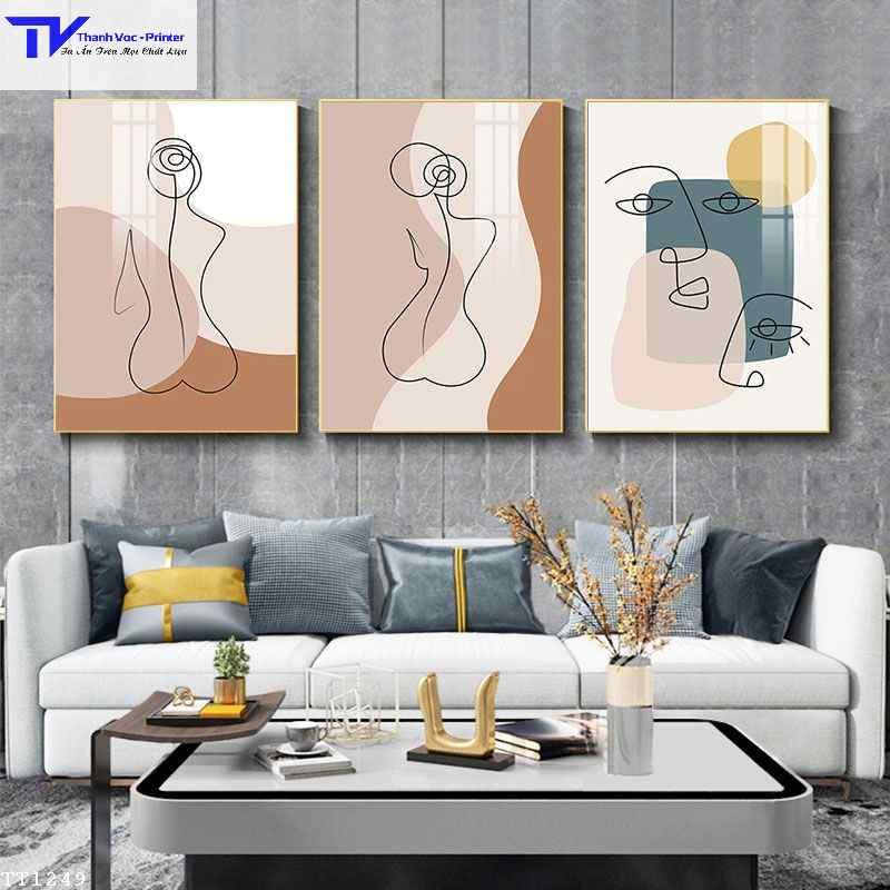 Tranh Treo Tường Tối Giản 4 , Tranh Tráng Gương ( Bộ 3 Tấm )