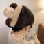 Kẹp Tóc Giả Lông Thỏ 13cm Màu Cà Phê Sữa Thời Trang