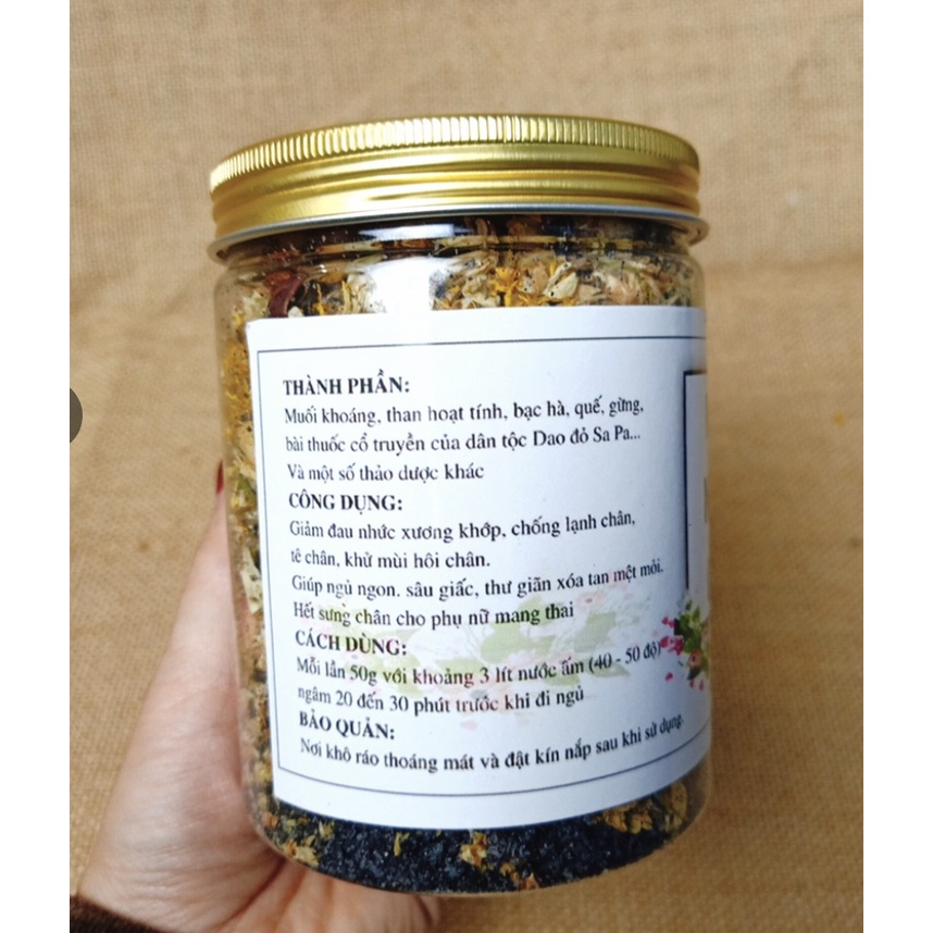 Muối ngâm chân thảo dược JINDO 500g tác dụng hỗ trợ ngủ ngon thư giãn mệt mỏi giảm đau nhức xương khớp.