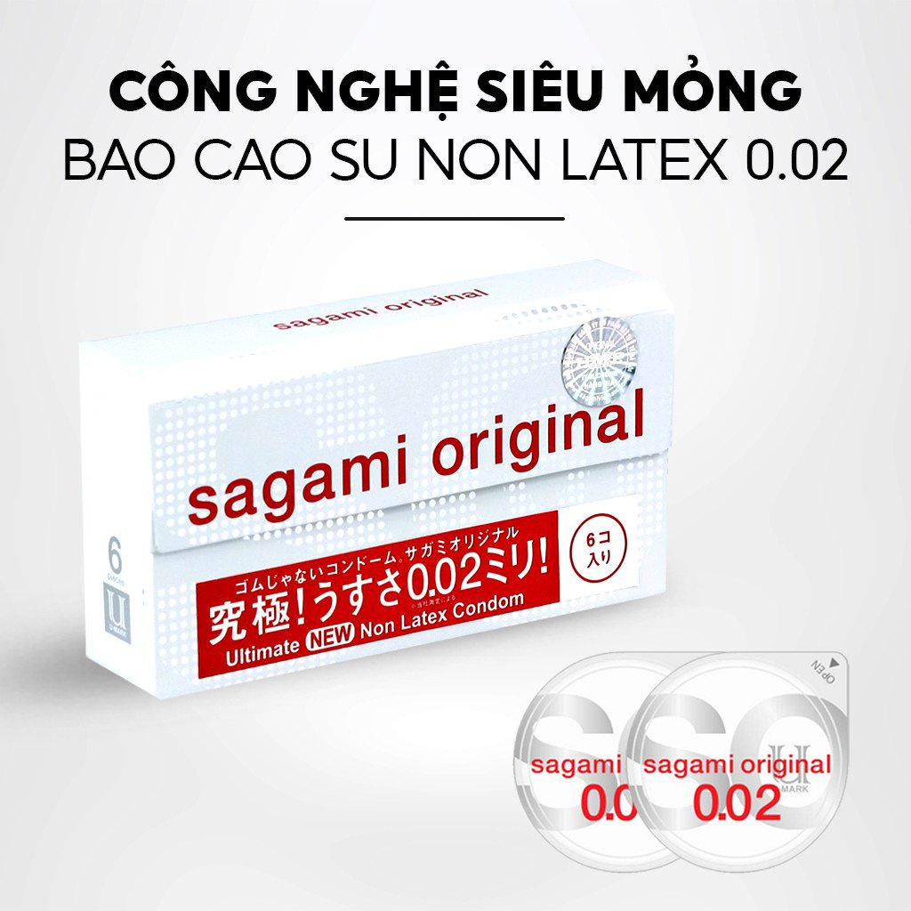 Ảnh Bao cao su Sagami 002 - siêu mỏng 0.02mm - non latex - hộp 6 chiếc 2