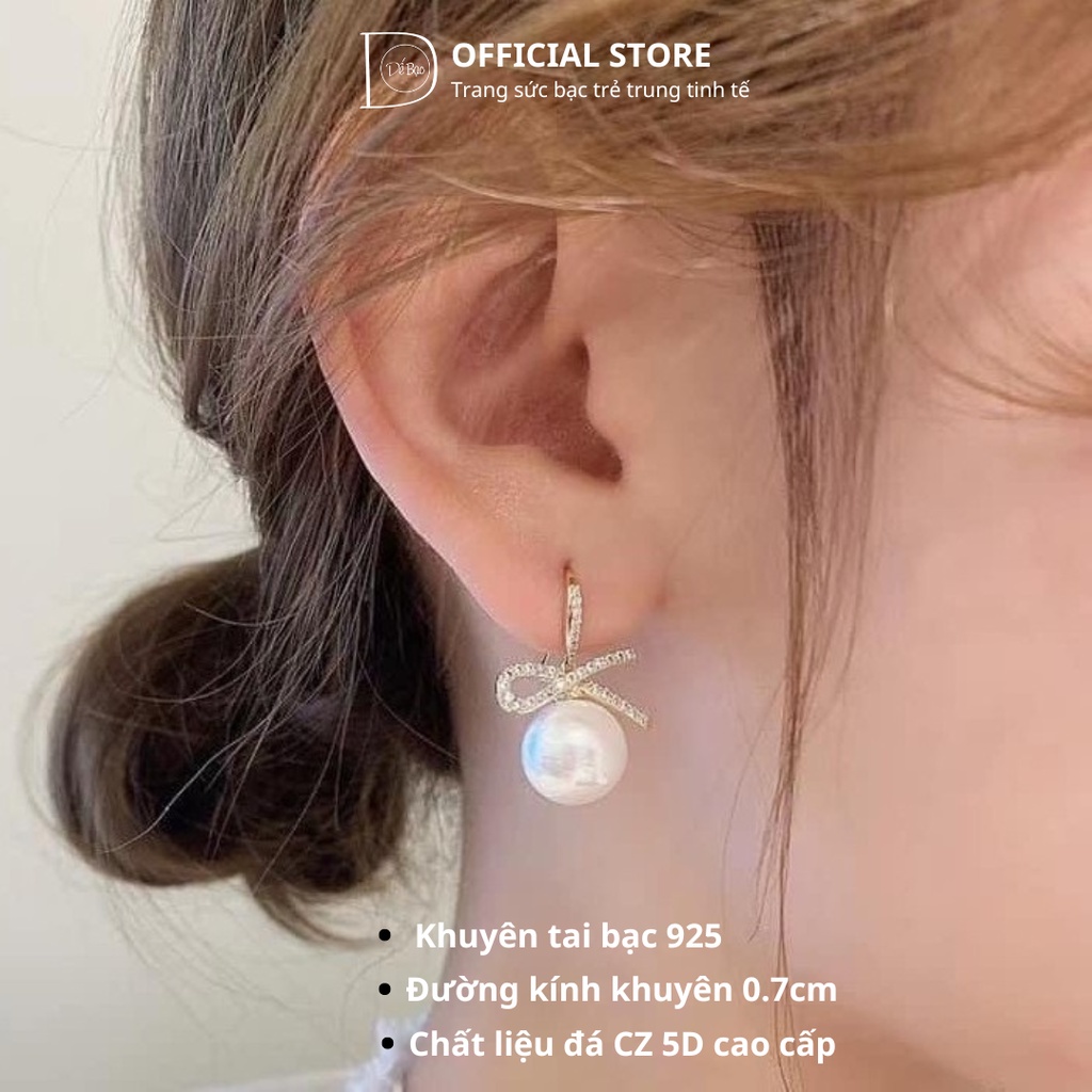 Ảnh Khuyên Tai Bạc Nữ Dế Bạc 925 Ngoc Trai Nửa Vô Cực Đính Đá Lấp Lánh Hàn Quốc K5271 1