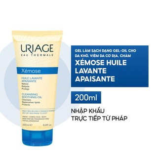 Gel làm sạch dạng gel-oil cho da khô, viêm da cơ địa, chàm URIAGE XÉMOSE HUILE LAVANTE APAISANTE 200ml/500ml