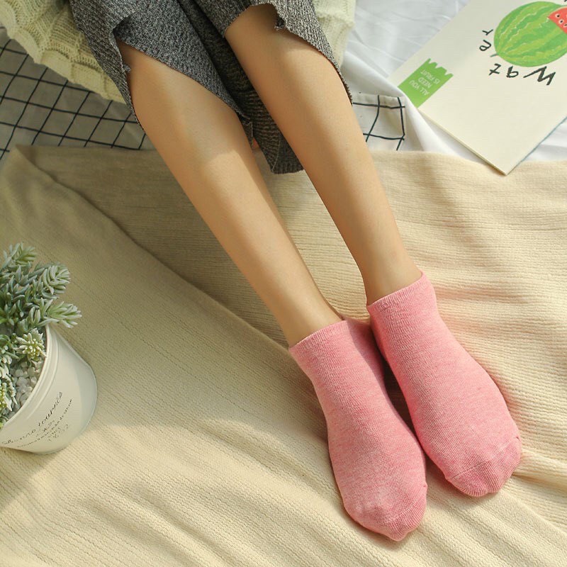 Tất trơn cổ thấp nữ nam phong cách Hàn Quốc vớ giày hài lười nửa bàn chân co giãn chống trơn tuột giá rẻ HANASO TN037