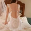 Váy Ngủ Lụa Phối Voan Mút Thỏ Đệm Ngực Cực Kì Sang Chảnh Quyến Rũ
