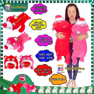 GỐI ÔM GẤU DÂU NHỒI BÔNG SIÊU MỊN ÔM NGỦ  TRANG TRÍ QUÀ TẶNG SIÊU XINH -  THÚ BÔNG HÌNH GẤU DÂU