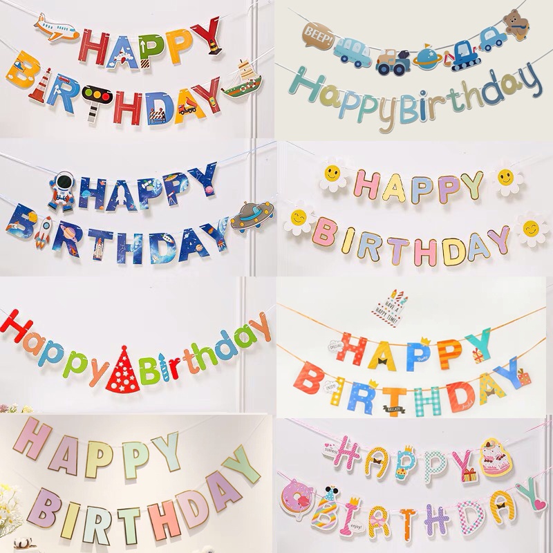 Happy birthday dây chữ bằng giấy, trang trí sinh nhật | Shopee ...