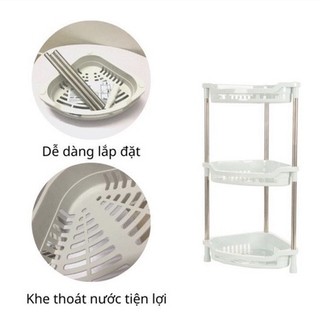 Kệ Tam Giác Để Góc Tường Nhựa Việt Nhật 2 tầng 3 Tầng, Giá, Kệ Để Nhà Tắm
