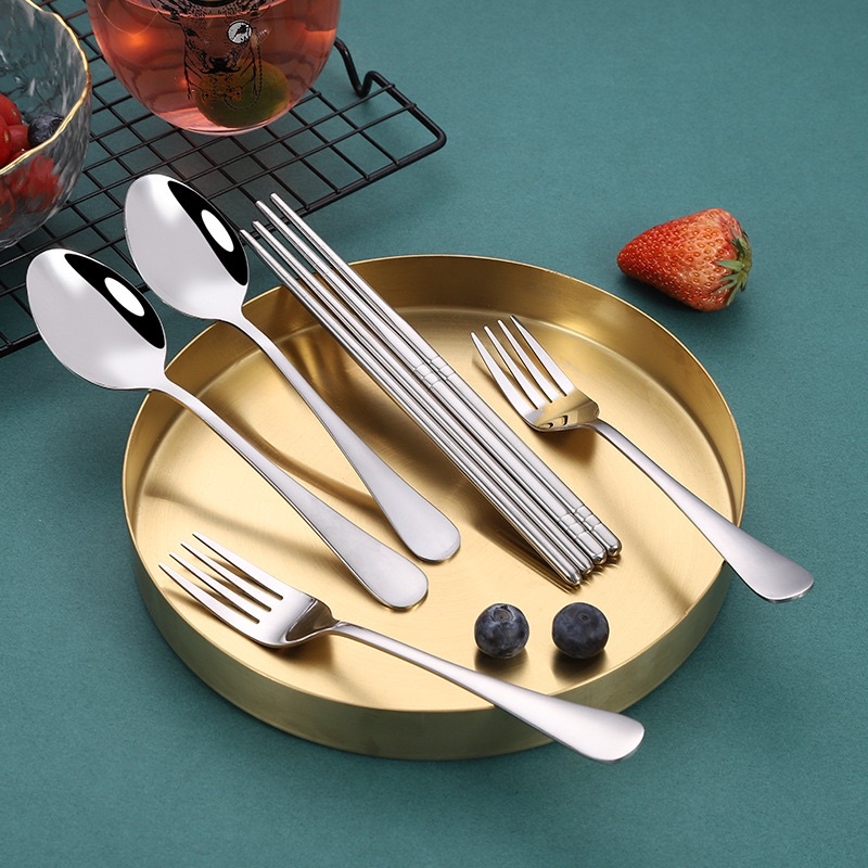 Bộ Muỗng Đũa Nĩa 3 món có hộp Thìa Inox 304 Cho Văn Phòng, Sinh Viên, Đi chơi Dã Ngoại - B223
