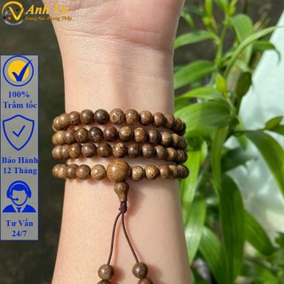 Vòng tay gỗ trầm tốc trầm hương 108 hạt - Size 6ly 8 ly - May mắn tài lộc - Bảo hành 12 tháng