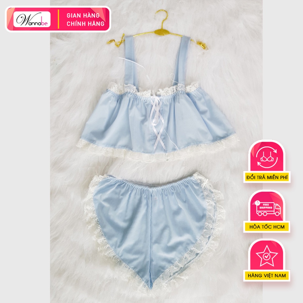 Đồ bộ mặc nhà sexy wannabe, bộ short bsc05 kiểu dáng Nữ tính, quyến rũ