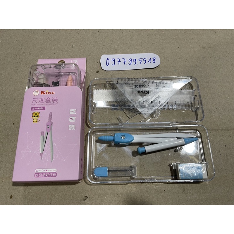 Bộ Compa Eke Thước Kẻ KING 7 Món Đẹp | Shopee Việt Nam