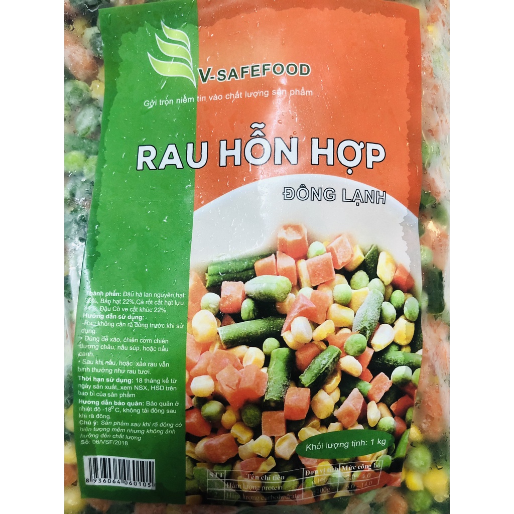 Rau củ hỗn hợp tiện lợi làm cơm chiên, soup,...