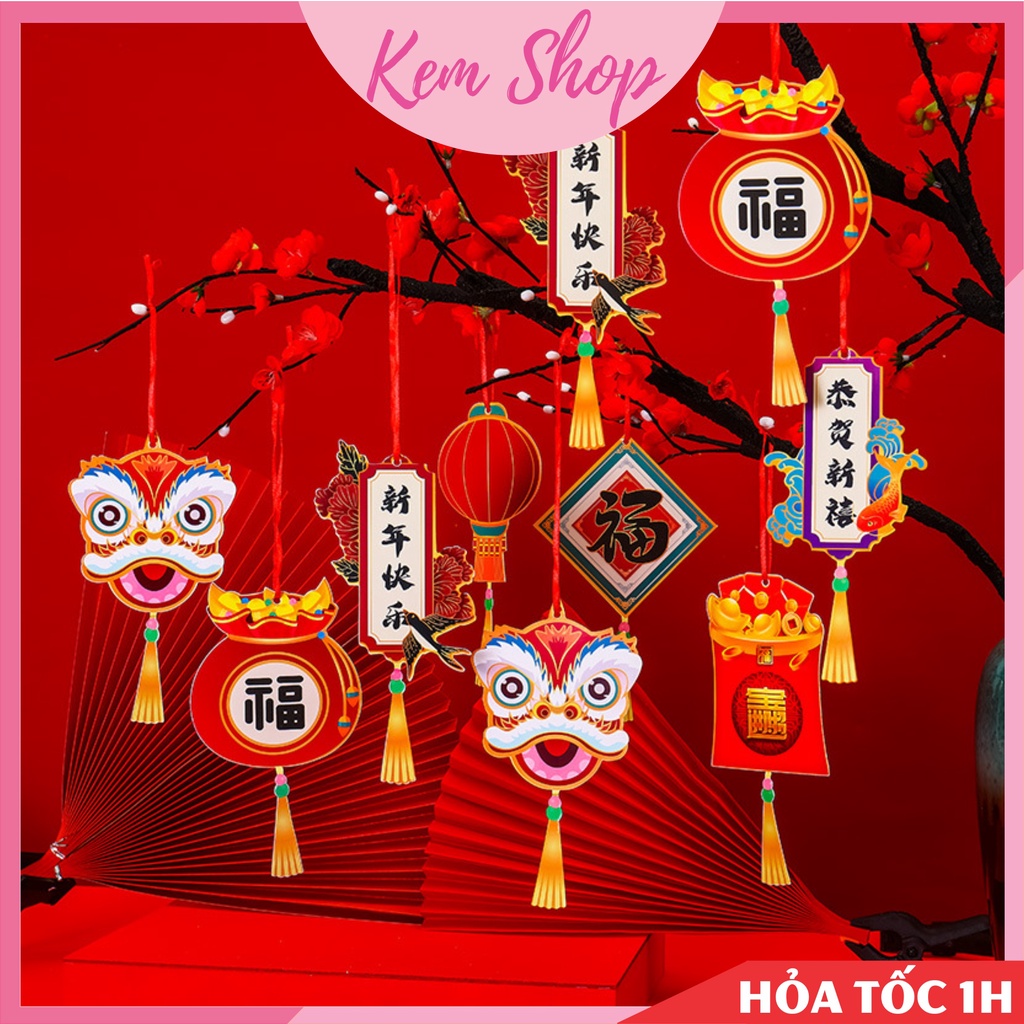 Dây liễn tài lộc treo đào mai cây cảnh, cành đào đông trang trí Tết năm mới - Kem Shop K90