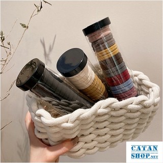 Combo 20 Chun Buộc Tóc Nhiều Màu Sắc, Dây Buộc Tóc Trơn Kèm Ông Đựng Trong Suốt Tiện Lợi GD652-ThunOng