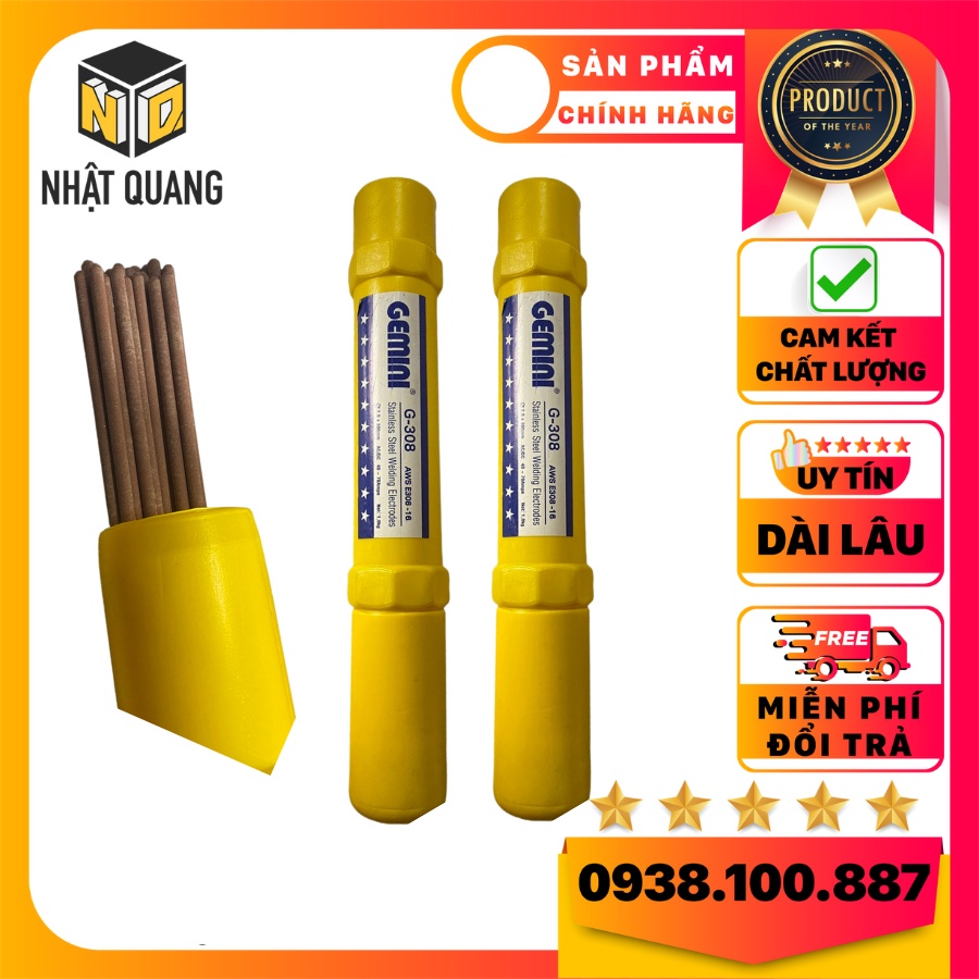 [ CHÍNH HÃNG ] Que Hàn Inox Kim Tín 2mm, 2.5mm, 3.2mm | Hộp 1 kg ...